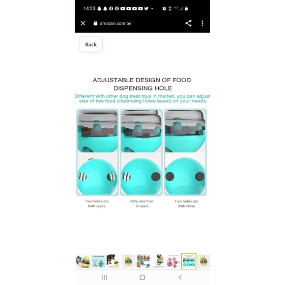 Automatic Pet Feeder Dog Cat Food Dispenser Tumbler Bowl Interactive Ball Toy - Picture 9 of 15